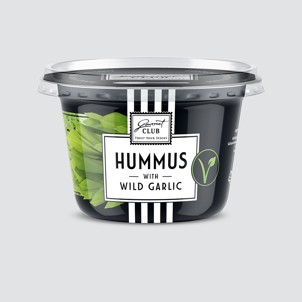 Hummus with wild garlic