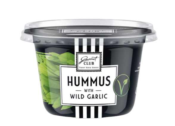 Hummus with wild garlic